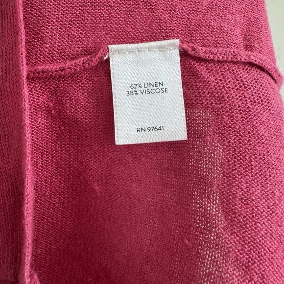 J. Jill Knit Sweater Linen Blend Woman’s S Pink Boat Neck Tunic 3/4 Sleeve - Picture 5 of 10